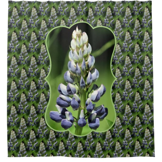 Wild Purple Lupine Floral Nature Pattern Duschvorhang (Vorderseite)