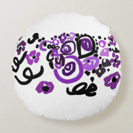 Wild Purple Peacock Rundes Kissen