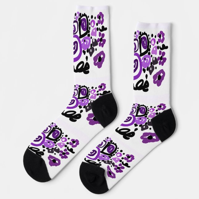 Wild Purple Peacock Socken (Linkes Detail)