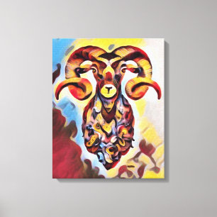 Wild Ram Art Canvas Print Leinwanddruck