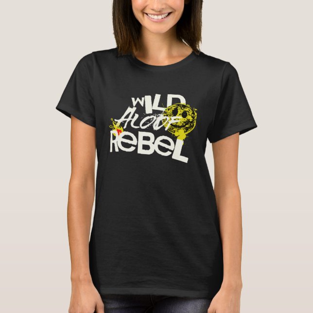 WILD REBEL ALOOF GRAPHIC GRUNGE TYPOGRAPHY T-Shirt (Vorderseite)