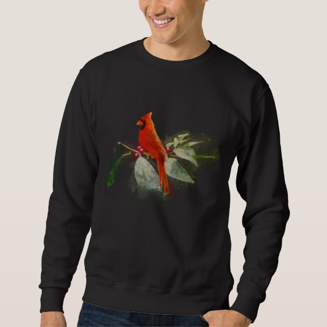 Wild Red Kardinal Bird Sweatshirt (Vorderseite)