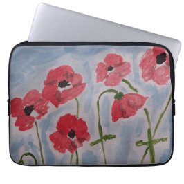 Wild Red Poppies Electronics Bag Laptopschutzhülle