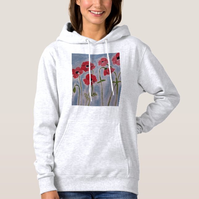 Wild Red Poppies Hoodie (Vorderseite)