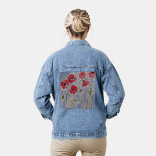 Wild Red Poppies Jeansjacke