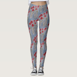 Wild Red Poppies Leggings