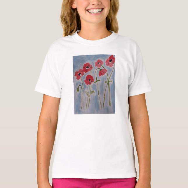 Wild Red Poppies T-Shirt (Vorderseite)