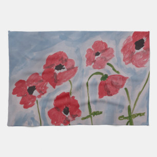 Wild Red Poppies Teetuch Geschirrtuch