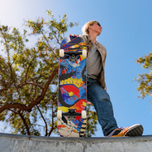 Wild Retro T-rex Dinosaur Fusion Skateboard