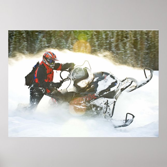 Wild Ride Snowmobile Print Poster (Vorne)