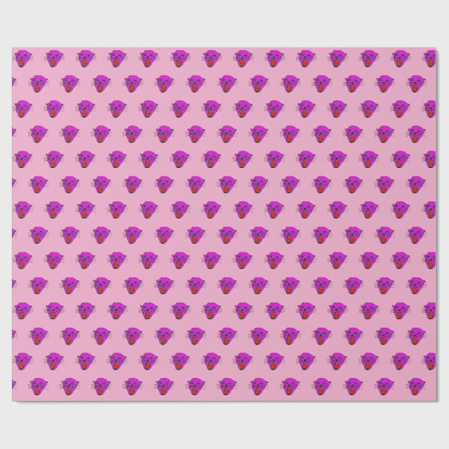 Wild Roar Gift Wrap - Pink Panther Pattern Geschenkpapier (Flach)