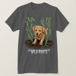 Wild Roots – Spooky Golden Retriever Garden Design T-Shirt