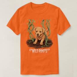 Wild Roots – Spooky Golden Retriever Garden Design T-Shirt