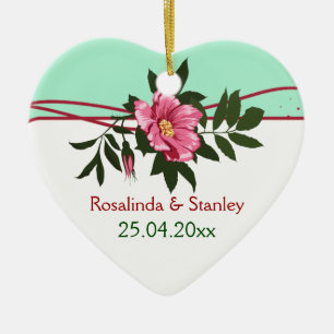 Wild-rosa-blühende Hochzeit Minze grüne Sake Keramikornament