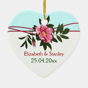 Wild-rosa-blühende Hochzeit Sake-Ornament Keramikornament