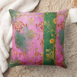 Wild rosa Grunge Damask - Kissen