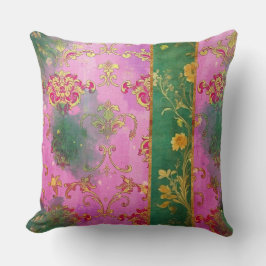 Wild rosa Grunge Damask - Kissen