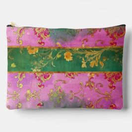 Wild rosa Grunge Damask - Kosmetische Tasche