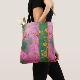 Wild rosa Grunge Damask - Tote Beutel