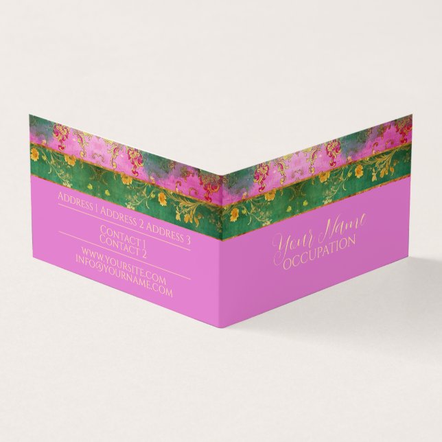 Wild rosa Grunge Damask - Visitenkarte, PreisTag Visitenkarten (Vorderseite)