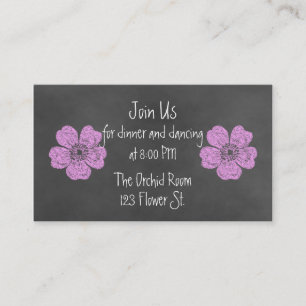 Wild rosa Roses Chalkboard Empfang Cards Begleitkarte