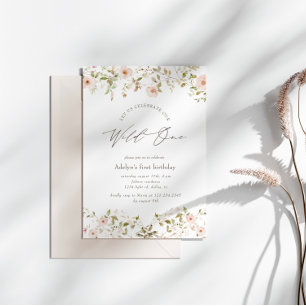 Wild Rose Baby Erstgeburt Einladung