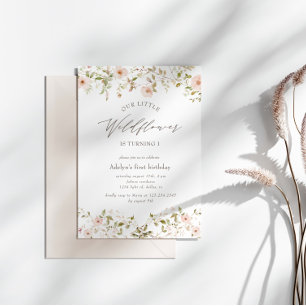 Wild Rose Baby Erstgeburt Einladung