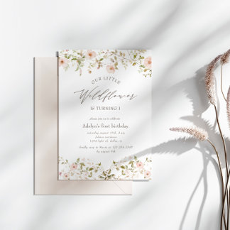 Wild Rose Baby Erstgeburt Einladung