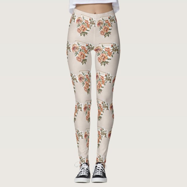 Wild Rose Blooms Leggings (Vorderseite)