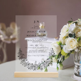 Wild Rose Floral Petals Garden Affair Wedding Acryleinladungen