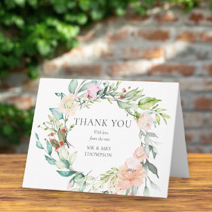 Wild Rose Garland Wedding Vielen Dank Karte