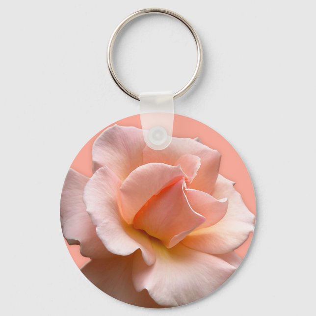 Wild Rose Key Chains Peach Rose Wildblume Geschenk Schlüsselanhänger (Vorderseite)