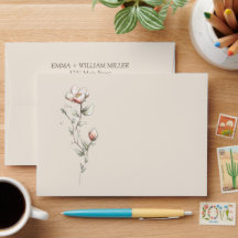 Wild Rose Lavender Wedding Envelope