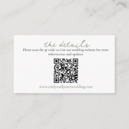 Wild Rose Sage Wedding QR Enclosure Card Begleitkarte