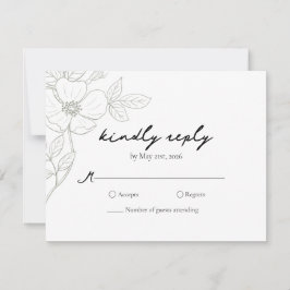 Wild Rose Sage Wedding RSVP Card