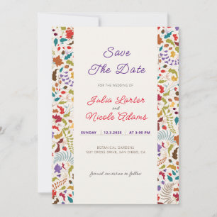 Wild Rose Woods Exotischer Blumengarten Hochzeit Save The Date