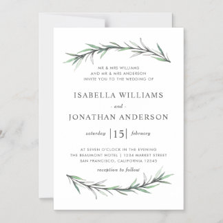 Wild Rosemary Botanical Wedding Einladung