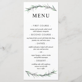 Wild Rosemary Botanical Wedding Menu Menükarte