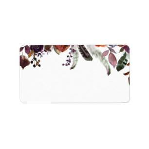 Wild Royal Bloom Blank Guest Address Adressaufkleber