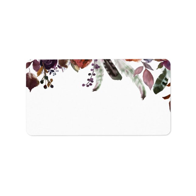 Wild Royal Bloom | Blank Guest Address Adressaufkleber (Vorne)