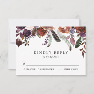 Wild Royal Bloom Wedding RSVP