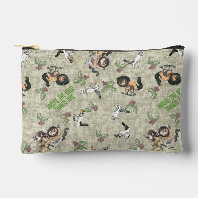 Wild Rumpus Holiday Pattern Zubehörtasche (Vorderseite)