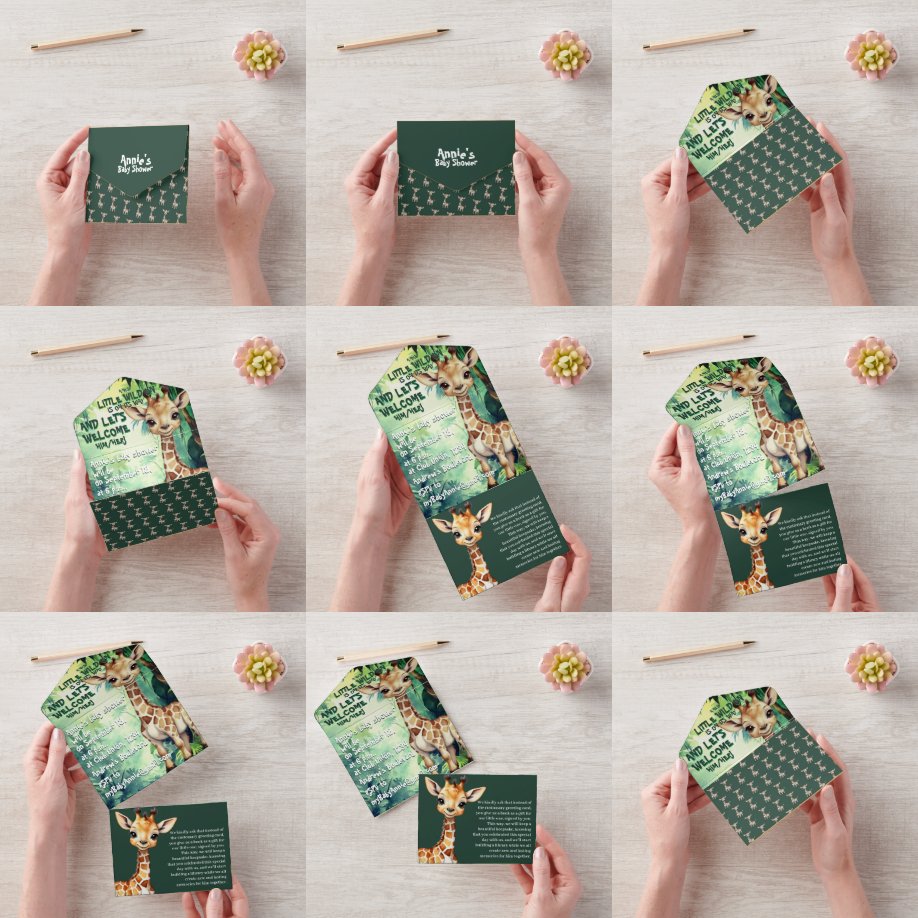 Wild Safari Abenteuer: Einzigartige Kinderdusche All In One Einladung