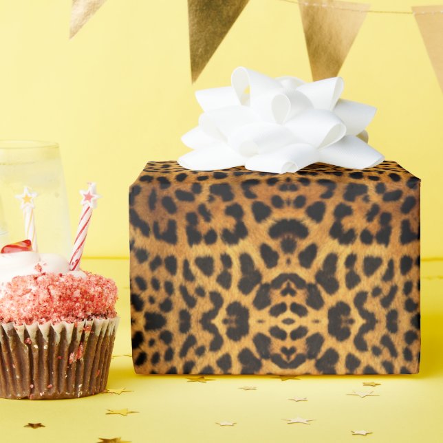 Wild Safari Animal Cheetah Girl Leopard Druck Geschenkpapier (Geburtstagsparty)