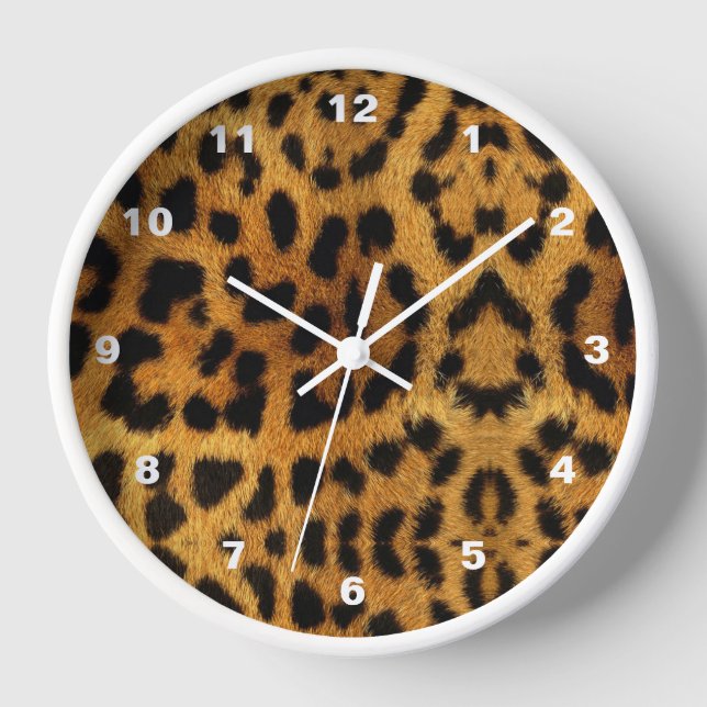 Wild Safari Animal Cheetah Girl Leopard Druck Uhr (Vorderseite)