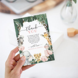 Wild Safari Animals Baby Dusche Danke Karte