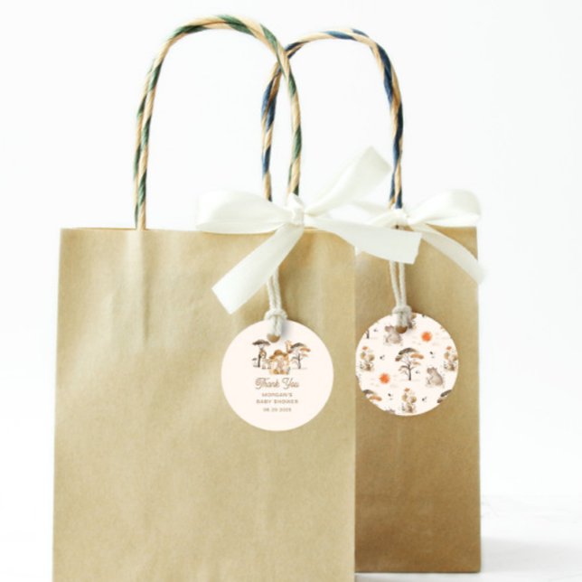 Wild Safari Animals Baby Shower Geschenkanhänger (Von Creator hochgeladen)