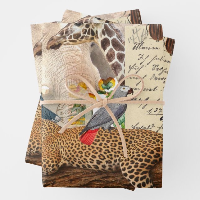 Wild Safari Animals Geschenkpapier Set (Beispiel)