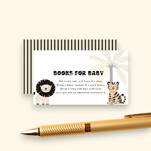 Wild Safari Baby Shower Buch Anfrage Einlage Begleitkarte