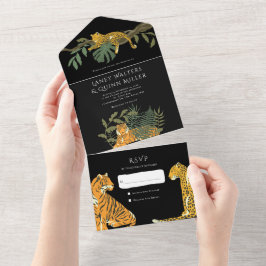 Wild Safari Big Cats Wedding All In One Einladung